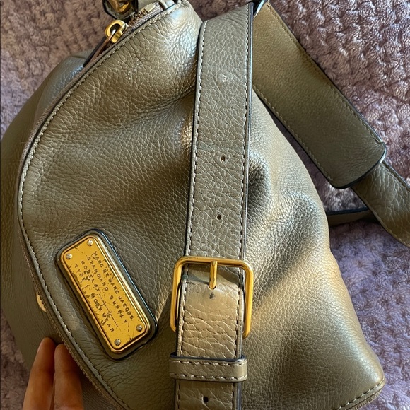 Marc by Marc Jacobs Natasha Taupe Leather Bag with Gold Plaque - Picture 16 of 16